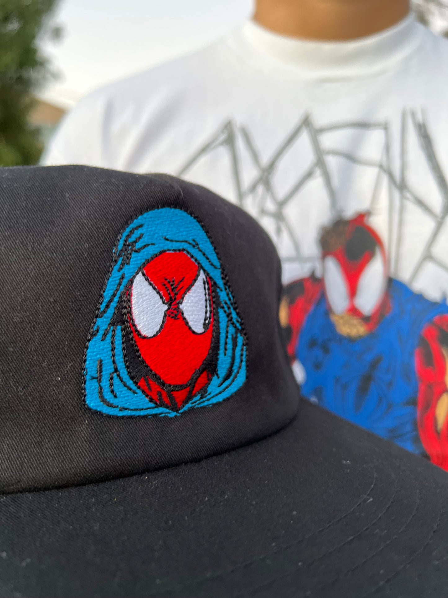 Suspect is wearing a blue hood