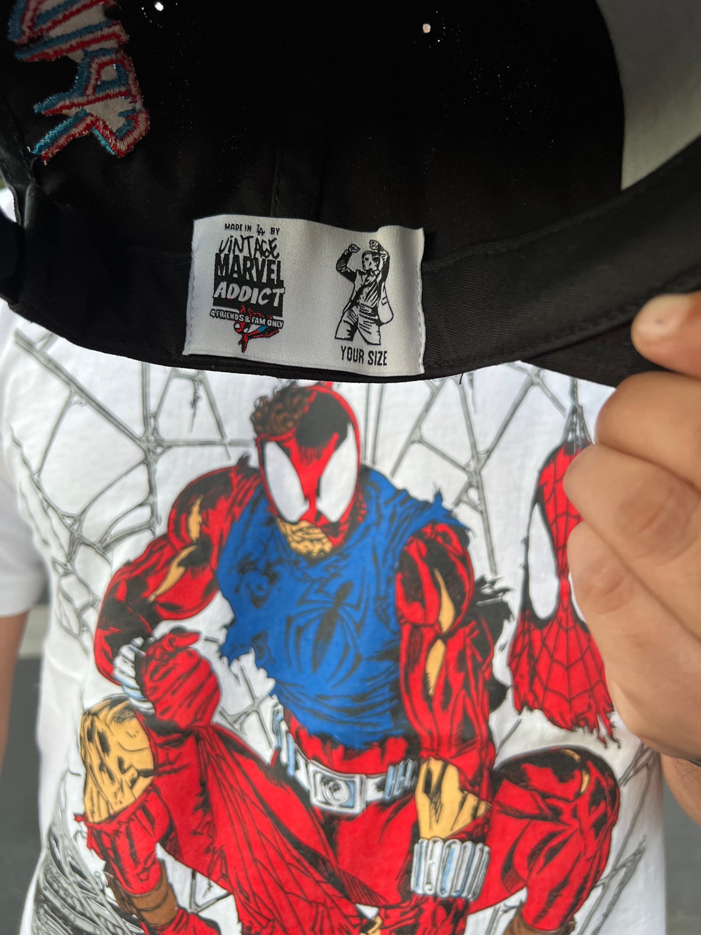 Suspect is wearing a blue hood