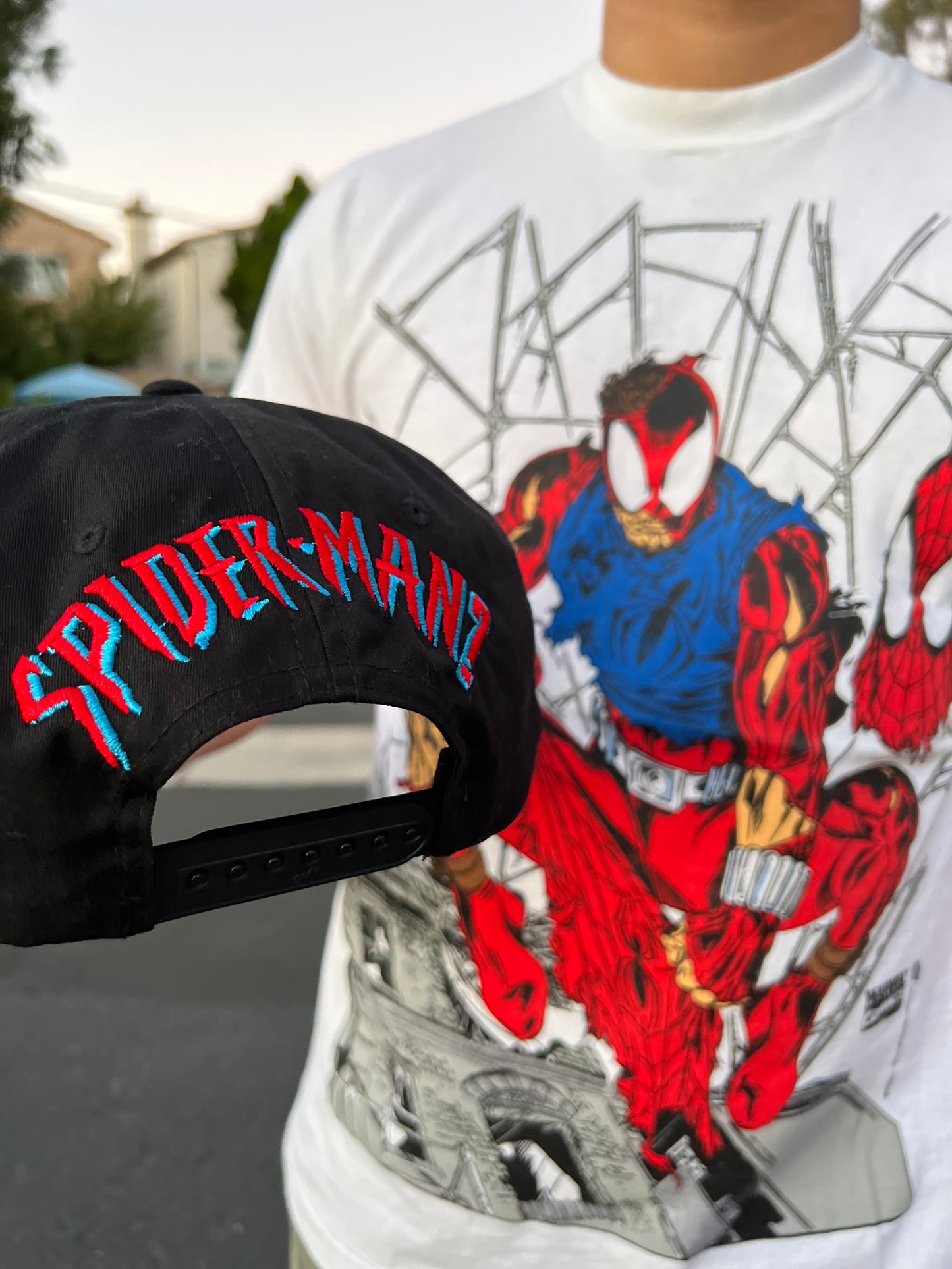 Suspect is wearing a blue hood